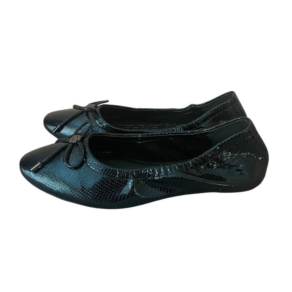 New KARL LAGERFELD PARIS Velma Womens Size 5.5 Forest Green Ballet Flats